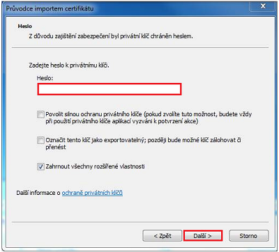 Průvodce importem certifikátu