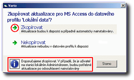 Zkopírovat aktualizace pro MS Access