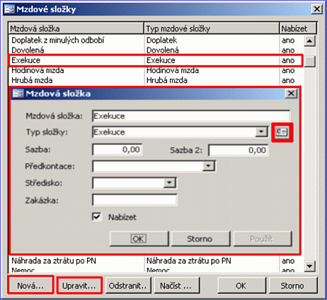 Dialog Mzdová složka