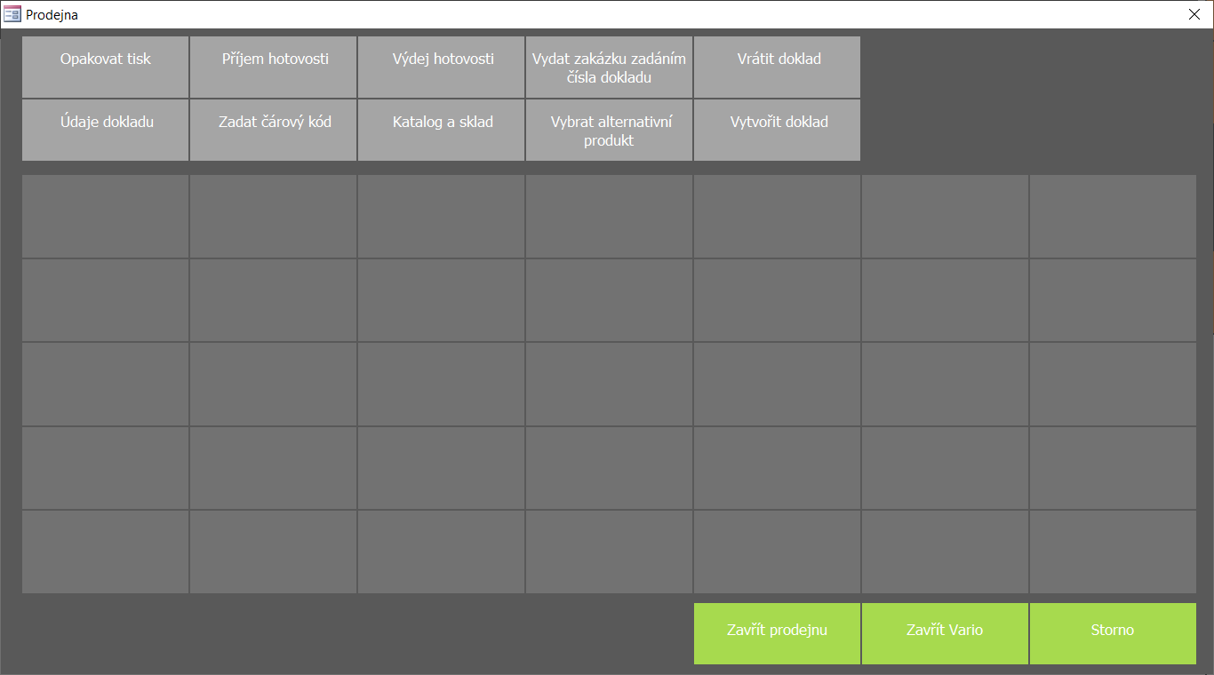 Dialog Funkce – přehled dostupných operací Dialog Funkce – přehled dostupných operací