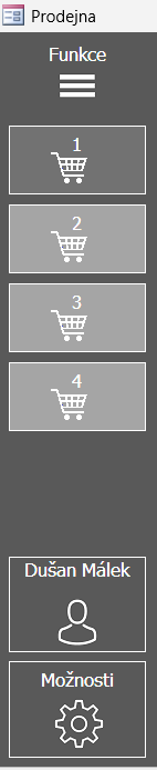 Levá sekce – ovládání a přepínání zákazníků Levá sekce – ovládání a přepínání zákazníků