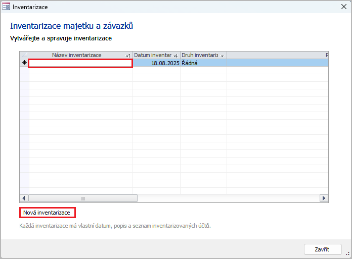 Nová inventarizace