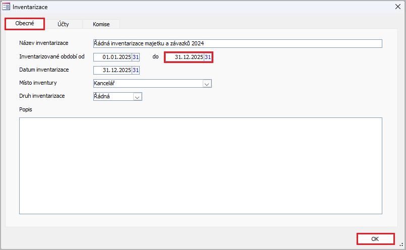 Detail inventarizace