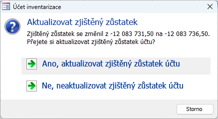 Dotaz na opravu zůstatku