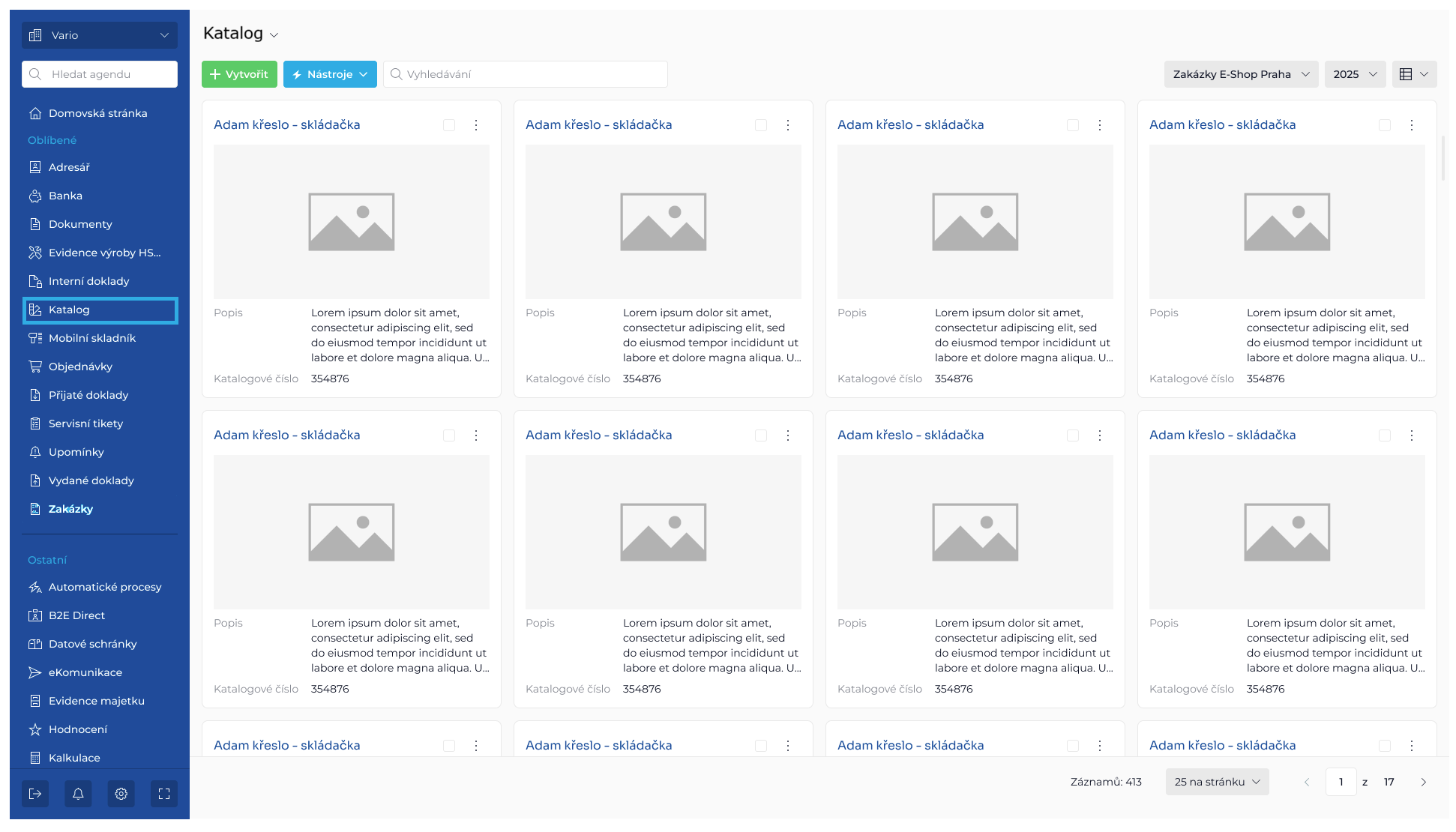 Galerické zobrazení přináší přehlednější práci s větším množstvím položek a lepší orientaci při práci s obrázky a dokumenty. Snímek obrazovky je ilustrační.