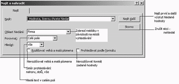 Dialog Najít a nahradit